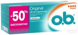 Тампоны, o.b. (Оби) 16+8 шт ориджинал супер плюс