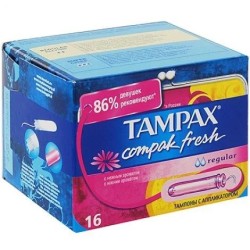 Тампоны, Tampax (Тампакс) 16 шт (дискрит) компак фреш регуляр с аппликатором