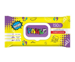 Салфетки влажные, Parlo (Парло) 150 шт универсальные для всей семьи без спирта с крышкой