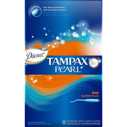 Тампоны, Tampax (Тампакс) 8 шт Дискрит Перл супер плюс с аппликатором