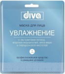 Маска для лица и шеи, Diva (Дива) №1 на тканевой основе увлажнение