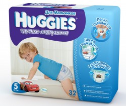 Подгузники-трусики для мальчиков, Huggies (Хаггис) 9-14 кг р. 4 №52 литл волкерс мега