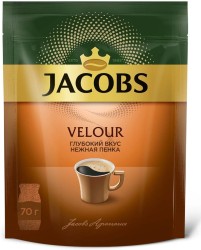 Кофе, Jacobs (Якобс) 70 г №1 Велюр растворимый мягк. упак.